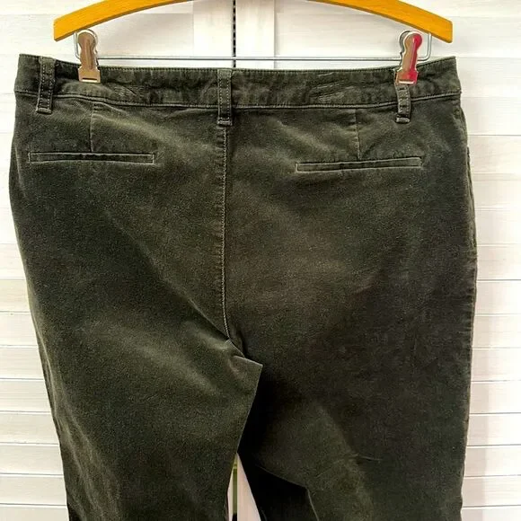 #22-Talbots Corduroy Pants Size 14 Stretch Curvy Olive Green - Picture 8 of 12